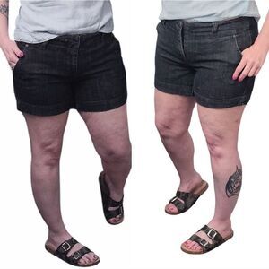 Y2K Black Vintage Wash High Rise Shortie Jean Shorts Size 10